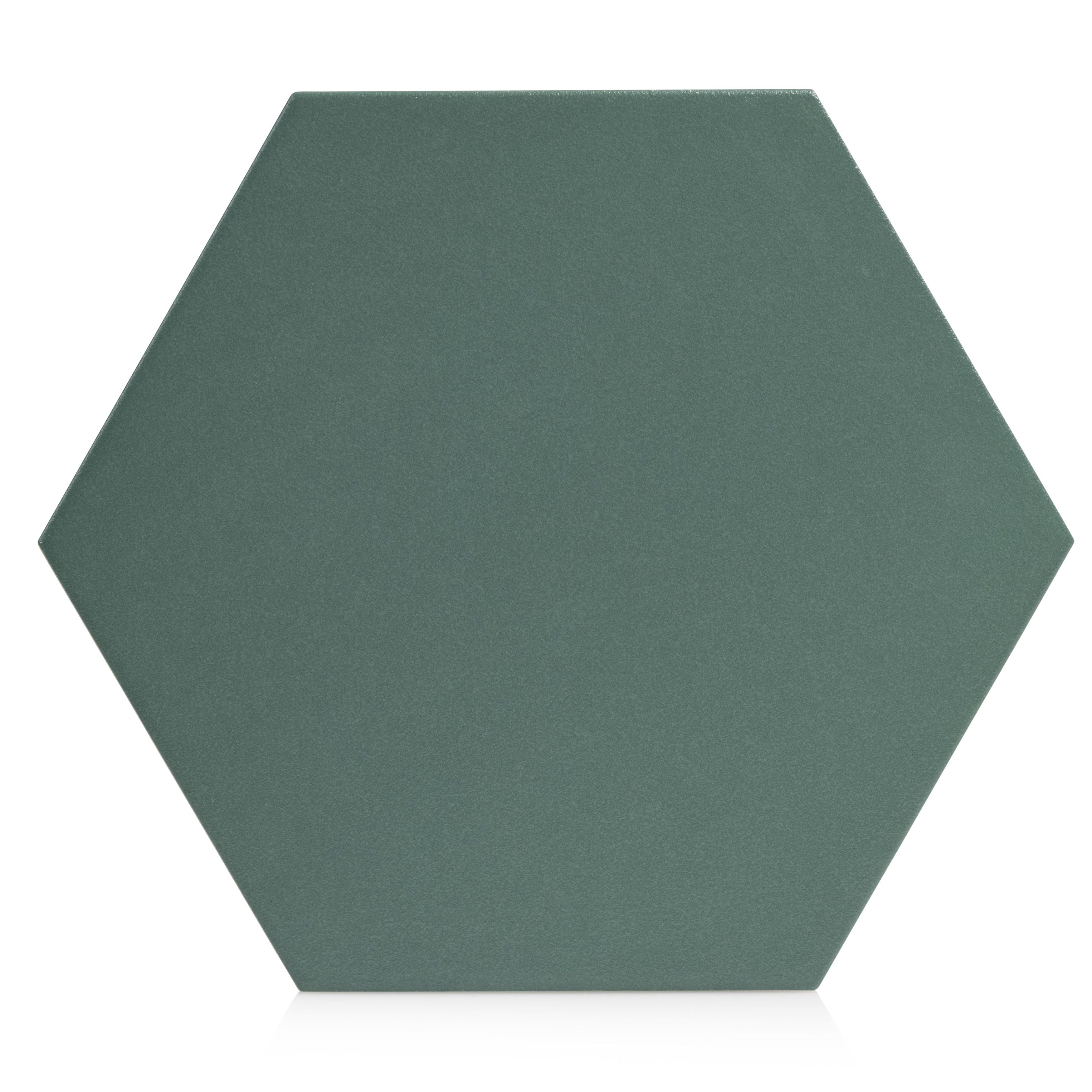 7.8x9 Tribeca Hexagon Green porcelain tile - Industry Tile